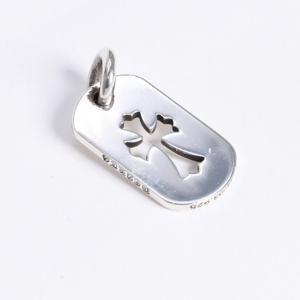 極美品 CHROME HEARTS クロムハーツ カットアウト クロス ドッグタグ スモール CHクロス BCA242 ペンダントトップ 重量9.38g シルバー925 中古 4a007979