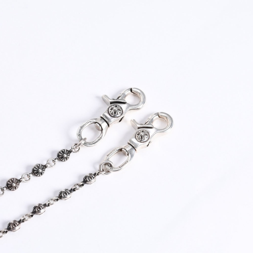 極美品 CHROME HEARTS クロムハーツ #1 エクストラロング 2クリップ クロスボール ウォレットチェーン 重量220.5g 36リンク 中古 4a008235