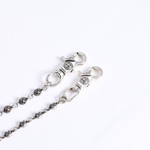極美品 CHROME HEARTS クロムハーツ #1 エクストラロング 2クリップ クロスボール ウォレットチェーン 重量220.5g 36リンク 中古 4a008235