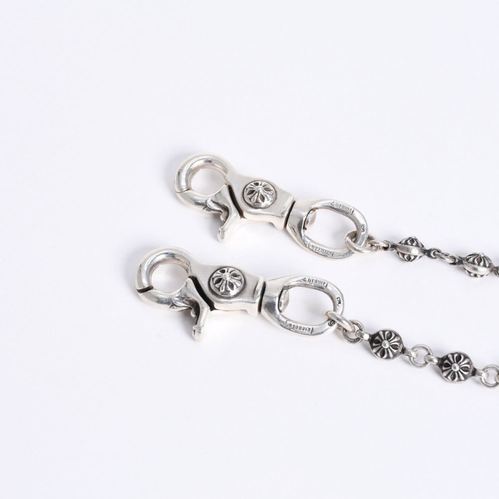 極美品 CHROME HEARTS クロムハーツ #1 エクストラロング 2クリップ クロスボール ウォレットチェーン 重量220.5g 36リンク 中古 4a008235