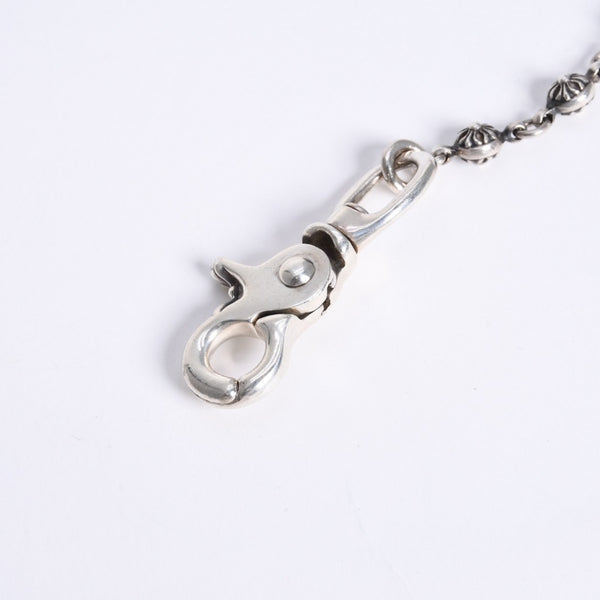 極美品 CHROME HEARTS クロムハーツ #1 エクストラロング 2クリップ クロスボール ウォレットチェーン 重量220.5g 36リンク 中古 4a008235