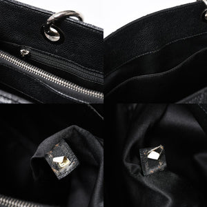 極美品 CHANEL シャネル GST チェーントートバッグ A50995 20番台 ブラック キャビアスキン シルバー金具 ココマーク 中古 4a007794