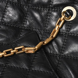 極美品 CHANEL シャネル チェーントートバッグ 15番台 ココマーク マトラッセ レザー ブラック ゴールド金具 中古 4a007780