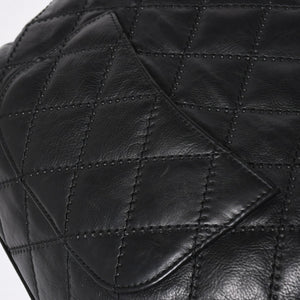 極美品 CHANEL シャネル チェーントートバッグ 15番台 ココマーク マトラッセ レザー ブラック ゴールド金具 中古 4a007780