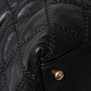 極美品 CHANEL シャネル チェーントートバッグ 15番台 ココマーク マトラッセ レザー ブラック ゴールド金具 中古 4a007780
