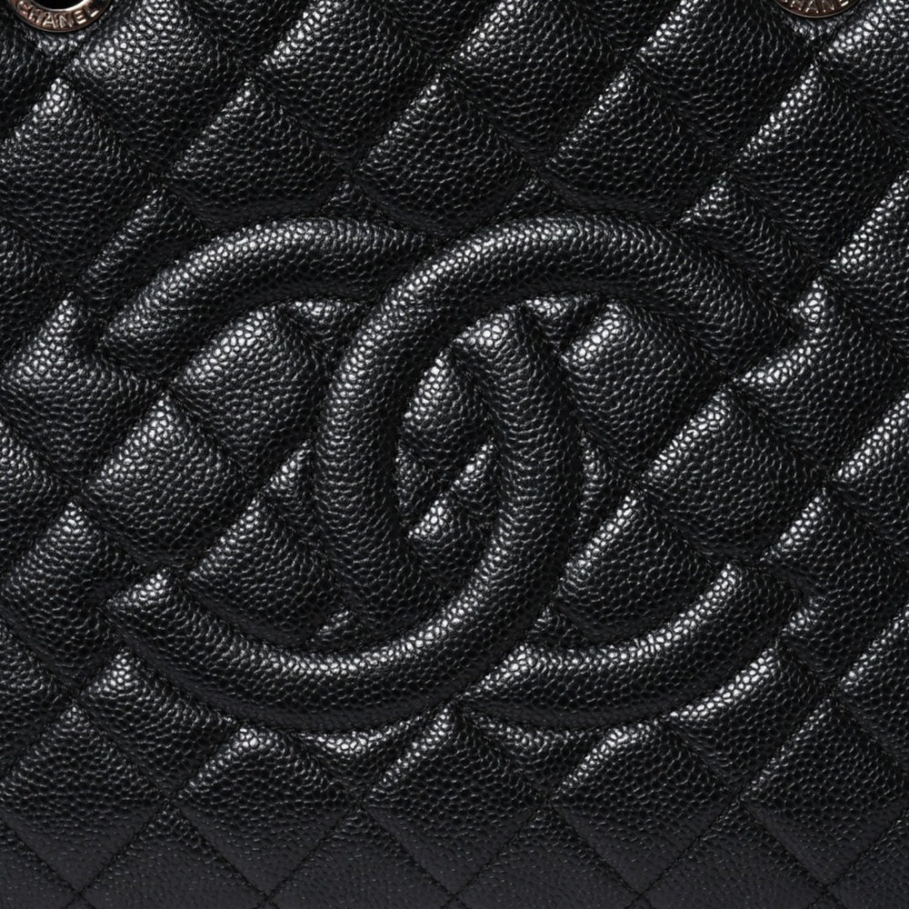極美品 CHANEL シャネル GST チェーントートバッグ A50995 20番台 ブラック キャビアスキン シルバー金具 ココマーク 中古 4a007794