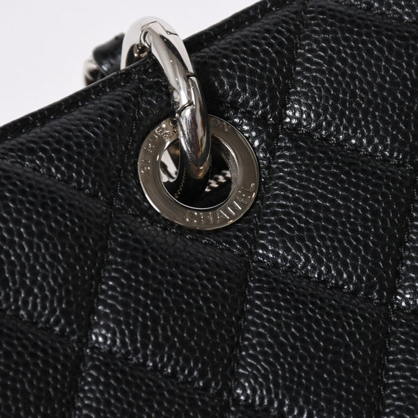 極美品 CHANEL シャネル GST チェーントートバッグ A50995 20番台 ブラック キャビアスキン シルバー金具 ココマーク 中古 4a007794