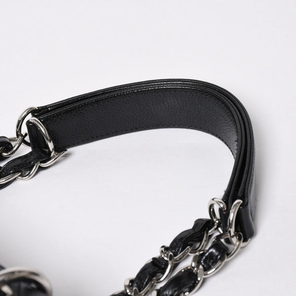 極美品 CHANEL シャネル GST チェーントートバッグ A50995 20番台 ブラック キャビアスキン シルバー金具 ココマーク 中古 4a007794