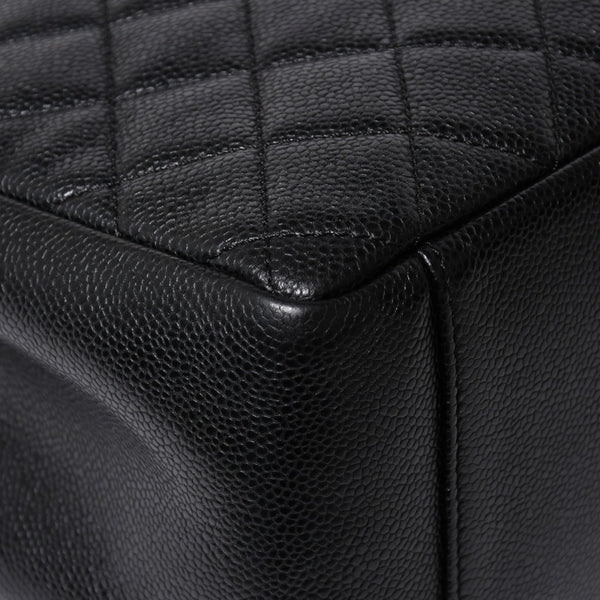 極美品 CHANEL シャネル GST チェーントートバッグ A50995 20番台 ブラック キャビアスキン シルバー金具 ココマーク 中古 4a007794