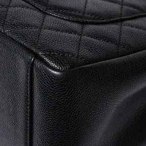 極美品 CHANEL シャネル GST チェーントートバッグ A50995 20番台 ブラック キャビアスキン シルバー金具 ココマーク 中古 4a007794