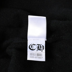 極美品 CHROME HEARTS クロムハーツ 長袖ニットポロシャツ サイズM クロスボール ブラック シルバー925 中古 4a008132