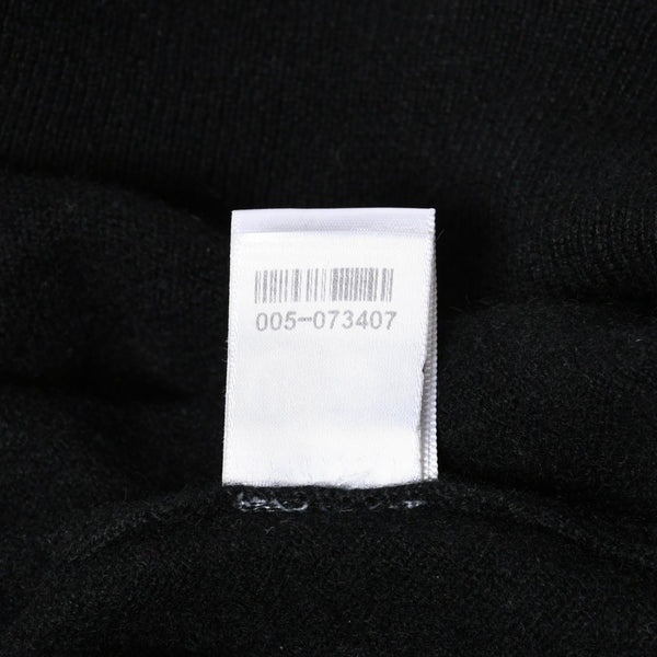 極美品 CHROME HEARTS クロムハーツ 長袖ニットポロシャツ サイズM クロスボール ブラック シルバー925 中古 4a008132
