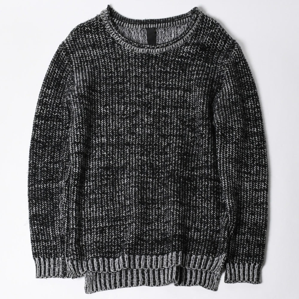 極美品 CHROME HEARTS クロムハーツ Y NOT 袖スターパッチ カシミヤ ニット セーター グレー ブラック サイズM 中古 4a008257