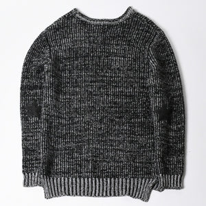 極美品 CHROME HEARTS クロムハーツ Y NOT 袖スターパッチ カシミヤ ニット セーター グレー ブラック サイズM 中古 4a008257