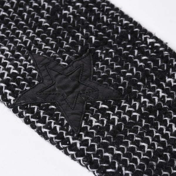 極美品 CHROME HEARTS クロムハーツ Y NOT 袖スターパッチ カシミヤ ニット セーター グレー ブラック サイズM 中古 4a008257