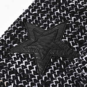 極美品 CHROME HEARTS クロムハーツ Y NOT 袖スターパッチ カシミヤ ニット セーター グレー ブラック サイズM 中古 4a008257