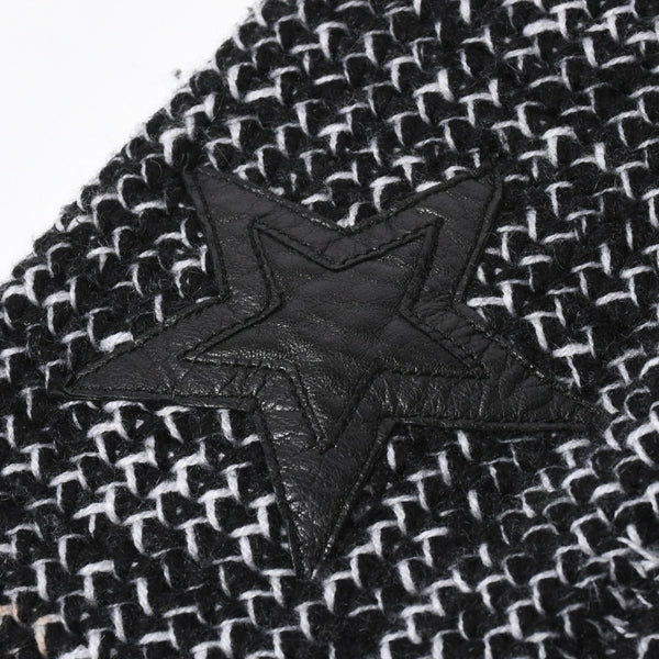 極美品 CHROME HEARTS クロムハーツ Y NOT 袖スターパッチ カシミヤ ニット セーター グレー ブラック サイズM 中古 4a008257