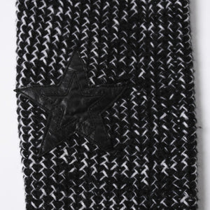 極美品 CHROME HEARTS クロムハーツ Y NOT 袖スターパッチ カシミヤ ニット セーター グレー ブラック サイズM 中古 4a008257