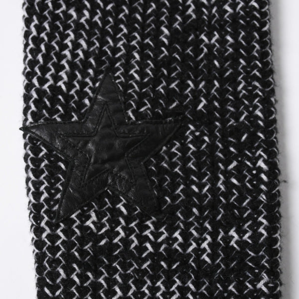 極美品 CHROME HEARTS クロムハーツ Y NOT 袖スターパッチ カシミヤ ニット セーター グレー ブラック サイズM 中古 4a008257
