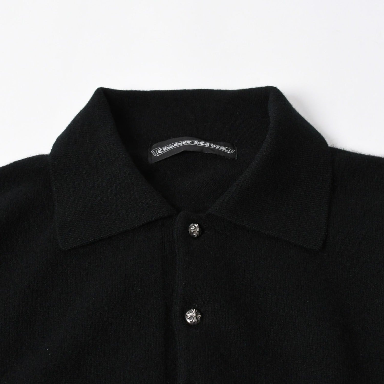 極美品 ブルネロクチネリ カシミヤシルク ニットポロシャツ 黒 希少サイズ54 極美品 CHROME HEARTS クロムハーツ 長袖ニットポロシャツ サイズM