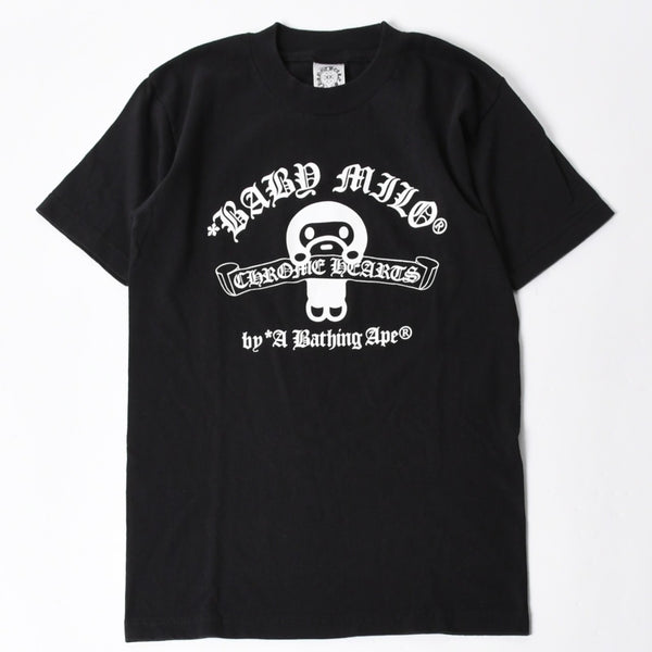 Very good condition CHROME HEARTS × A BATHING APE Short sleeve T-shirt Size S Black Used 4a007952
