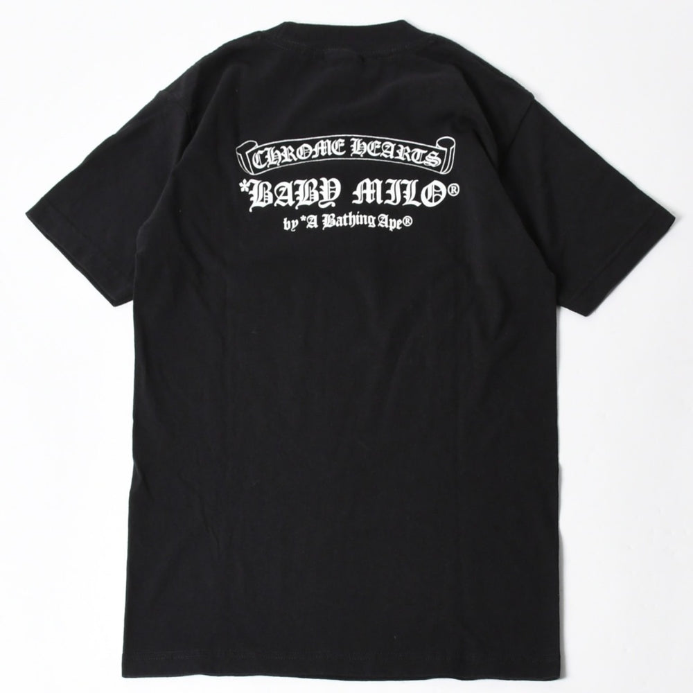 極美品 CHROME HEARTS クロムハーツ × A BATHING APE ア ベイシング エイプ 半袖Tシャツ サイズS ブラック 中古 4a007952