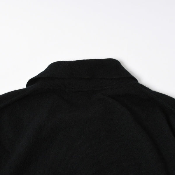 極美品 CHROME HEARTS クロムハーツ 長袖ニットポロシャツ サイズM クロスボール ブラック シルバー925 中古 4a008132