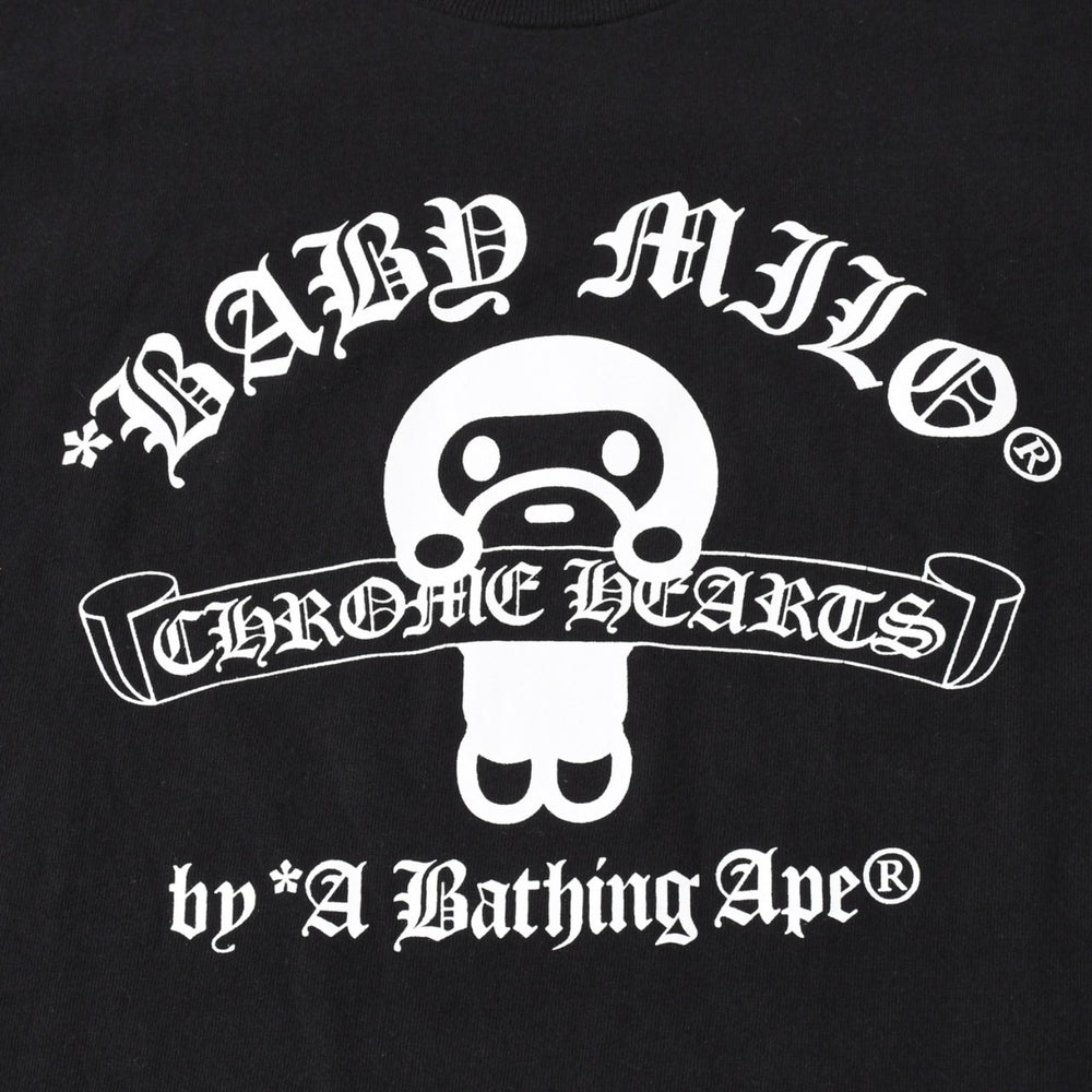 極美品 CHROME HEARTS クロムハーツ × A BATHING APE ア ベイシング エイプ 半袖Tシャツ サイズS ブラック 中古 4a007952