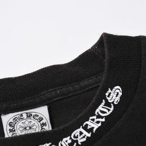 極美品 CHROME HEARTS クロムハーツ オールド 半袖Tシャツ サイズS フローラルクロス ホースシュー ブラック 中古 4a007948