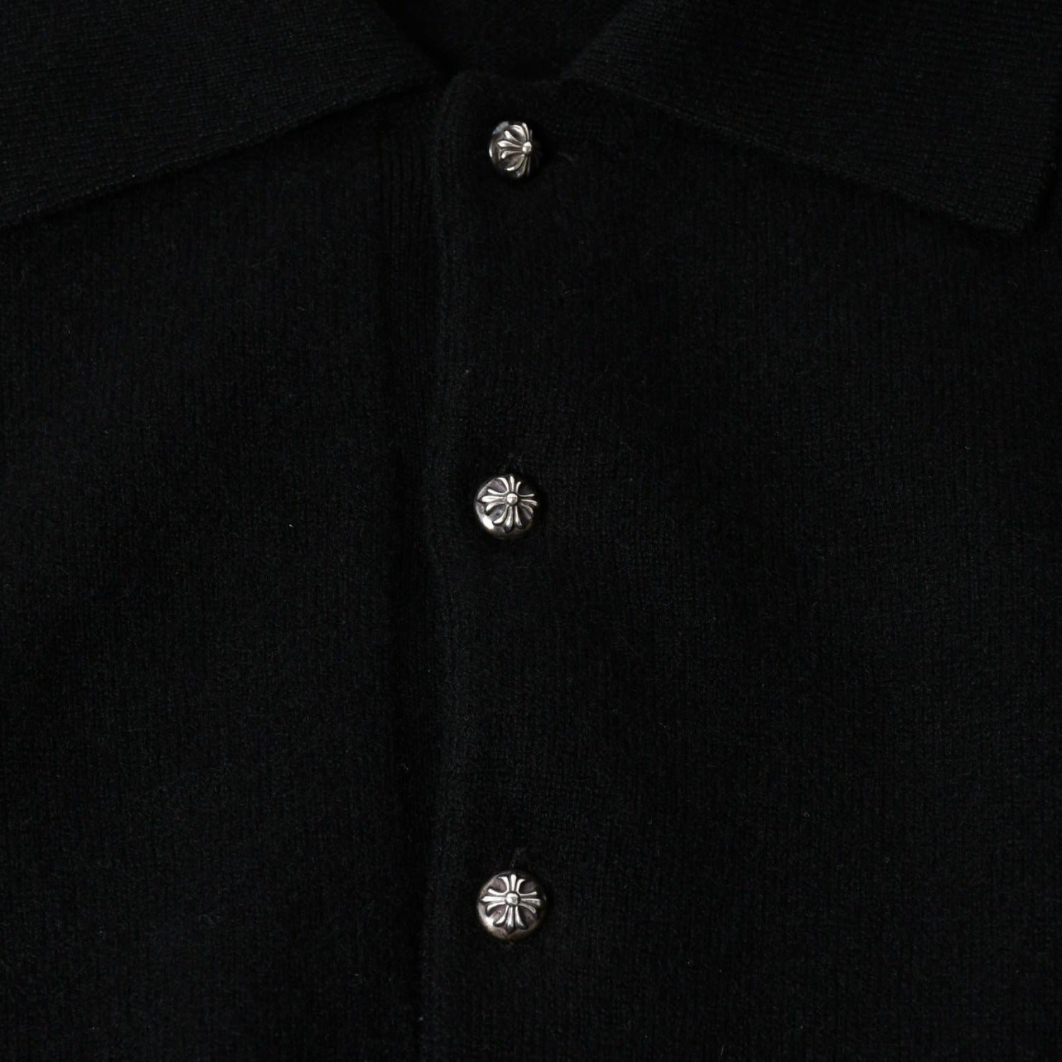 極美品 CHROME HEARTS クロムハーツ 長袖ニットポロシャツ サイズM