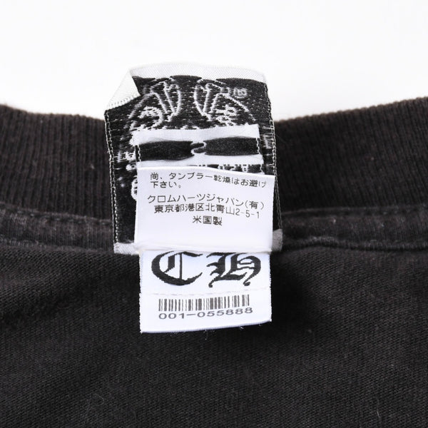 極美品 CHROME HEARTS クロムハーツ オールド 半袖Tシャツ サイズS フローラルクロス ホースシュー ブラック 中古 4a007948