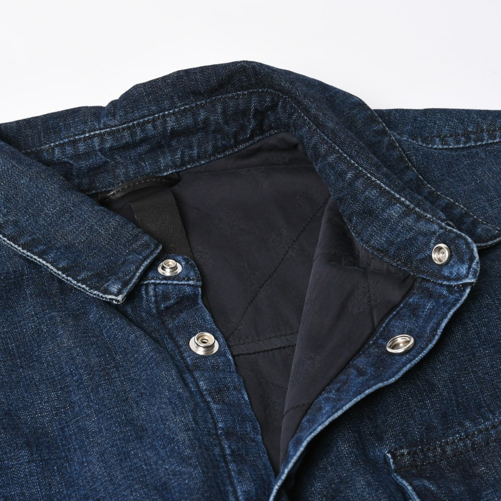 極美品 CHROME HEARTS クロムハーツ ウォーキン シャツ ガレージ ウォッシュ デニムジャケット クロスボールボタン CHプラス サイズXL 中古 4a008255