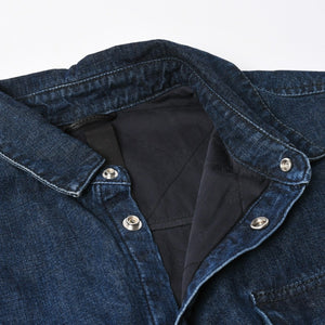 極美品 CHROME HEARTS クロムハーツ ウォーキン シャツ ガレージ ウォッシュ デニムジャケット クロスボールボタン CHプラス サイズXL 中古 4a008255
