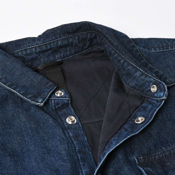 極美品 CHROME HEARTS クロムハーツ ウォーキン シャツ ガレージ ウォッシュ デニムジャケット クロスボールボタン CHプラス サイズXL 中古 4a008255