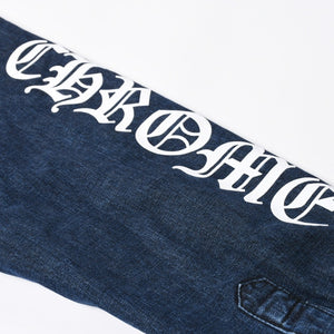 極美品 CHROME HEARTS クロムハーツ ウォーキン シャツ ガレージ ウォッシュ デニムジャケット クロスボールボタン CHプラス サイズXL 中古 4a008255