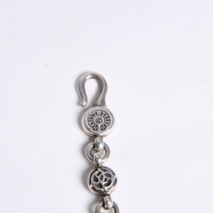 極美品 CHROME HEARTS クロムハーツ フローラルボール ハート ブレスレット 41.1g シルバー925 中古 4a008142