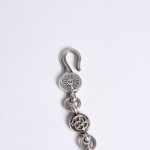 極美品 CHROME HEARTS クロムハーツ フローラルボール ハート ブレスレット 41.1g シルバー925 中古 4a008142
