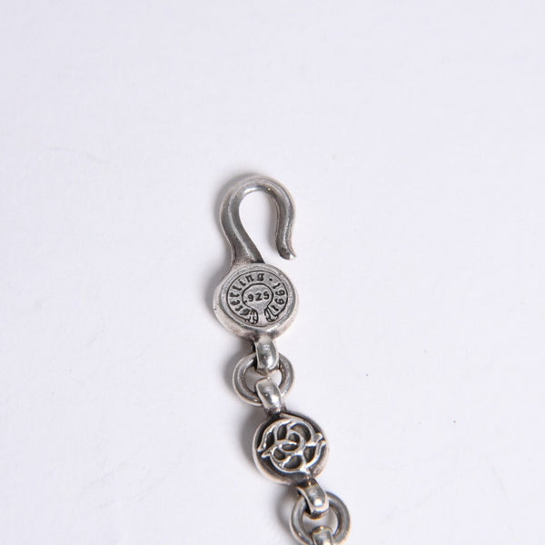 極美品 CHROME HEARTS クロムハーツ フローラルボール ハート ブレスレット 41.1g シルバー925 中古 4a008142