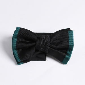 新品同様 GUCCI グッチ プレタイド ボウタイ 蝶ネクタイ ブラック エメラルドグリーン シルク FREEサイズ シルク アジャスター仕様 中古 4a008173