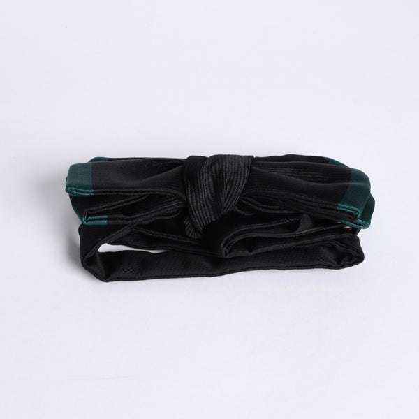 新品同様 GUCCI グッチ プレタイド ボウタイ 蝶ネクタイ ブラック エメラルドグリーン シルク FREEサイズ シルク アジャスター仕様 中古 4a008173