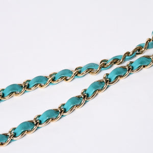 CHANEL Mini Matelasse 16 S Flap S Chain Shoulder Bag No. 7 Coco Mark Lambskin Turquoise Good Condition Used 4a000854