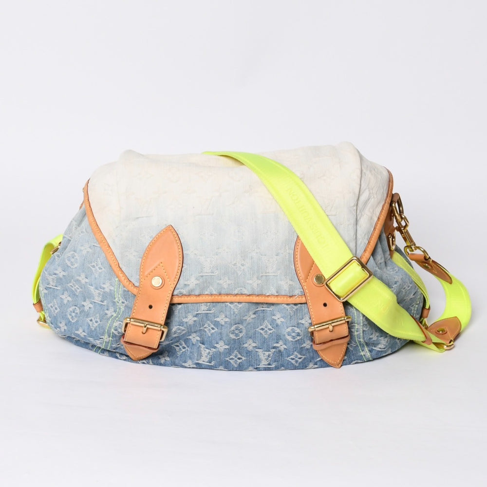 Very Good Condition LOUIS VUITTON Denim Sunrise Shoulder Bag Blue Gradation Denim Canvas M93189 Used 4a000848