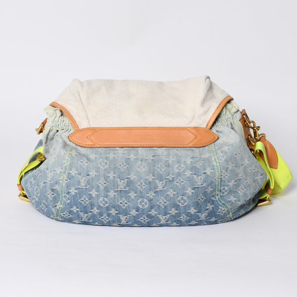 Very Good Condition LOUIS VUITTON Denim Sunrise Shoulder Bag Blue Gradation Denim Canvas M93189 Used 4a000848