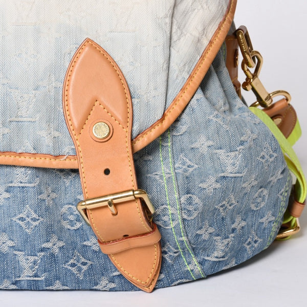 Very Good Condition LOUIS VUITTON Denim Sunrise Shoulder Bag Blue Gradation Denim Canvas M93189 Used 4a000848