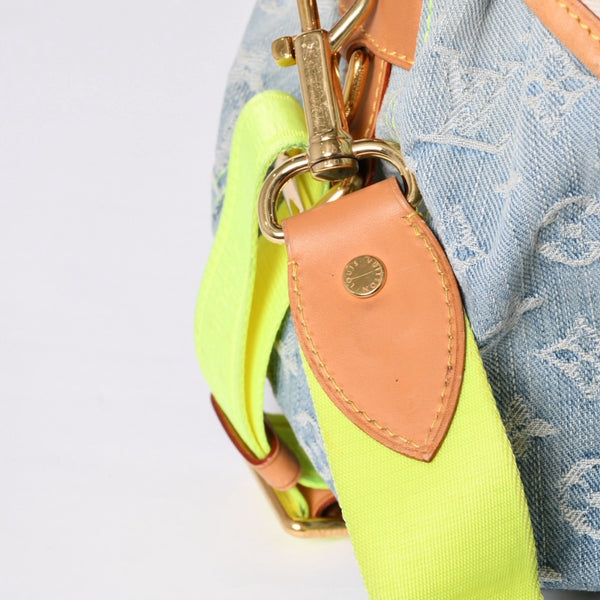 Very Good Condition LOUIS VUITTON Denim Sunrise Shoulder Bag Blue Gradation Denim Canvas M93189 Used 4a000848
