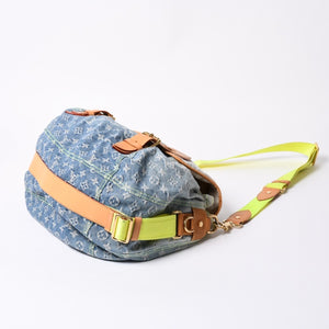 Very Good Condition LOUIS VUITTON Denim Sunrise Shoulder Bag Blue Gradation Denim Canvas M93189 Used 4a000848