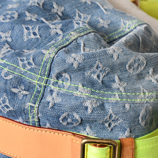 Very Good Condition LOUIS VUITTON Denim Sunrise Shoulder Bag Blue Gradation Denim Canvas M93189 Used 4a000848