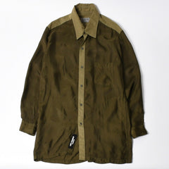 Yohji Yamamoto ヨウジヤマモト 長袖シャツ シャツ オリーブグリーン カーキ グリーン 緑 H0-B04-801 美品 中古 4a008168