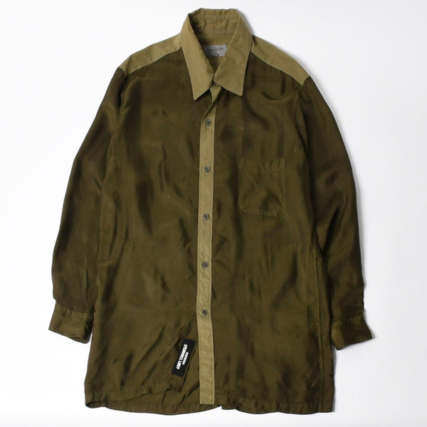 Yohji Yamamoto ヨウジヤマモト 長袖シャツ シャツ オリーブグリーン カーキ グリーン 緑 H0-B04-801 美品 中古 4a008168