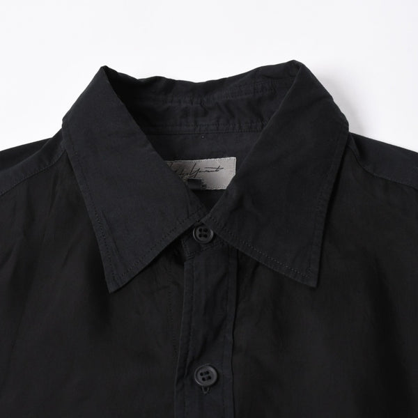 YOHJI YAMAMOTO POUR HOMME ヨウジヤマモト プールオム 長袖シャツ H0-B04-801 コットン キュプラ ブラック サイズ2 美品 中古 4a008165